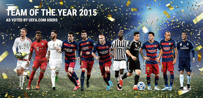 Chilenos con las ganas: UEFA anunció el 11 ideal de 2015
